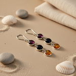 Load image into Gallery viewer, 925 Silver Gemstone Drop Earrings for Women | Dangle Earrings