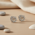 Load image into Gallery viewer, Silver Cubic Zirconia Stud Earrings | Women's Daily Wear Jewelry