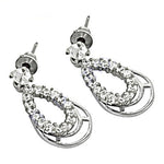 Load image into Gallery viewer, Silver Teardrop Stud Earrings with White CZ | Women's Jewelry Gift