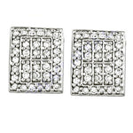 Load image into Gallery viewer, Silver Square Stud Earrings | Cubic Zirconia | Women's Jewelry Gift