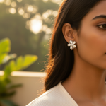 Load image into Gallery viewer, Floral Stud Earrings with Cubic Zirconia | Women's Jewelry Gift