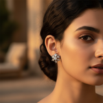Load image into Gallery viewer, Silver Stud Earrings with Cubic Zirconia | For Women | Gift