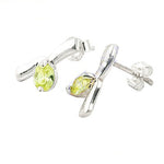 Load image into Gallery viewer, 925 Silver Peridot Stud Earrings for Women | Green Gemstone Jewelry