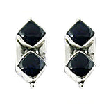 Load image into Gallery viewer, 925 Silver Onyx Stone Earrings for Women | Black Gemstone Jewelry