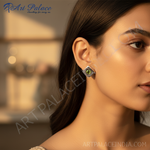 Load image into Gallery viewer, Silver Peridot Stud Earrings for Women | Square Jewelry