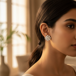 Load image into Gallery viewer, Flower Stud Earrings | Cubic Zirconia | For Women | Gift