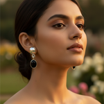 Load image into Gallery viewer, 925 Silver Onyx Drop Earrings for Women | Daily Wear
