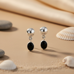 Load image into Gallery viewer, 925 Silver Onyx Drop Earrings for Women | Daily Wear