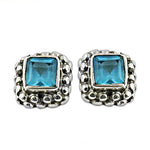 Load image into Gallery viewer, 925 Silver Blue Topaz Stud Earrings for Women | Daily Wear Gift