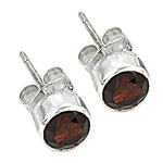 Load image into Gallery viewer, 925 Silver Garnet Stud Earrings for Women | Gemstone Jewelry