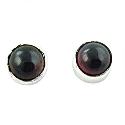 Silver stud earrings with black gemstone | women's jewelry gift