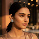 Load image into Gallery viewer, Silver Square Stud Earrings | Gemstone for Women | Daily Wear
