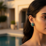 Load image into Gallery viewer, 925 Silver Turquoise Stud Earrings for Women | Daily Wear