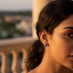 Load image into Gallery viewer, 925 Silver Amethyst Stud Earrings for Women | Daily Wear