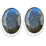 Load image into Gallery viewer, Labradorite Stud Earrings | 925 Sterling Silver | For Women