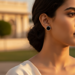 Load image into Gallery viewer, 925 Silver Black Onyx Stud Earrings for Women | Daily Wear