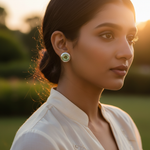 Load image into Gallery viewer, 925 Silver Green Gemstone Stud Earrings | Women's Jewelry