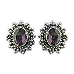 Load image into Gallery viewer, 925 Silver Amethyst Stud Earrings for Women | Gemstone Jewelry