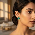 Load image into Gallery viewer, Turquoise Stud Earrings in Sterling Silver | For Women
