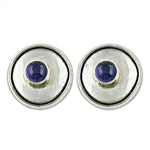 Load image into Gallery viewer, 925 Silver Stud Earrings with Blue Gemstone for Women
