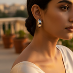Load image into Gallery viewer, 925 Silver Sapphire Hoop Earrings | Women's Gemstone Jewelry