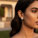 Load image into Gallery viewer, Silver Stud Earrings | Round Cut Diamond Studs | For Women