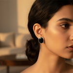 Load image into Gallery viewer, 925 Silver Onyx Stud Earrings for Women | Daily Wear Jewelry