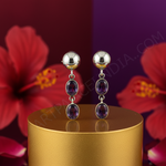 Load image into Gallery viewer, 925 Silver Amethyst Drop Earrings | Women's Dangle Earrings