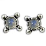Load image into Gallery viewer, 925 Silver Moonstone Stud Earrings for Women | Daily Wear Gift