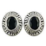 Load image into Gallery viewer, 925 Silver Black Stone Stud Earrings | Women's Jewelry Gift