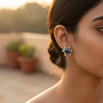 Load image into Gallery viewer, 925 Silver Lapis Lazuli Stud Earrings for Women | Gemstone Jewelry