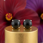 Load image into Gallery viewer, Silver Stud Earrings | Round Gemstone Studs for Women