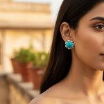 Load image into Gallery viewer, 925 Silver Turquoise Stud Earrings for Women | Gift Jewelry