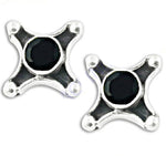 Load image into Gallery viewer, 925 Silver Black Stone Stud Earrings for Women | Daily Wear