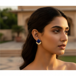 Load image into Gallery viewer, 925 Silver Lapis Lazuli Stud Earrings for Women | Daily Wear