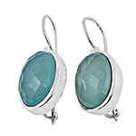 Load image into Gallery viewer, 925 Silver Blue Chalcedony Earrings for Women | Dangle Earrings