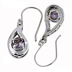 Load image into Gallery viewer, 925 Silver Teardrop Earrings with Amethyst Gemstone | For Women