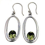 Load image into Gallery viewer, 925 Silver Peridot Drop Earrings for Women | Green Gemstone Jewelry