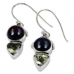 Load image into Gallery viewer, Silver Pearl & Green Amethyst Earrings for Women