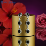 Load image into Gallery viewer, 925 Sterling Silver Black Onyx Dangle Earrings for Women