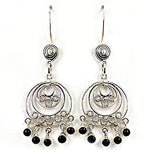 Load image into Gallery viewer, 925 Silver Black Onyx Chandelier Earrings for Women | Dangle Earrings