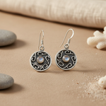 Load image into Gallery viewer, 925 Silver Moonstone Earrings | Celtic Knot Design for Women