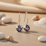 Load image into Gallery viewer, 925 Silver Amethyst Drop Earrings for Women | Floral Jewelry