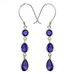 Load image into Gallery viewer, 925 Silver Amethyst Drop Earrings for Women | Gemstone Jewelry
