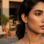 Load image into Gallery viewer, 925 Silver Amethyst Drop Earrings for Women | Gemstone Jewelry