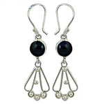 Load image into Gallery viewer, 925 Silver Onyx Drop Earrings for Women | Dangle Earrings