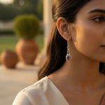 Load image into Gallery viewer, 925 Silver Amethyst Drop Earrings for Women | Dangle Earrings
