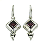 Load image into Gallery viewer, 925 Silver Garnet Drop Earrings for Women | Gemstone Jewelry