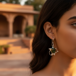 Load image into Gallery viewer, 925 Silver Green Gemstone Earrings for Women | Daily Wear