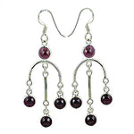 Load image into Gallery viewer, 925 Silver Garnet Drop Earrings for Women | Dangle Earrings